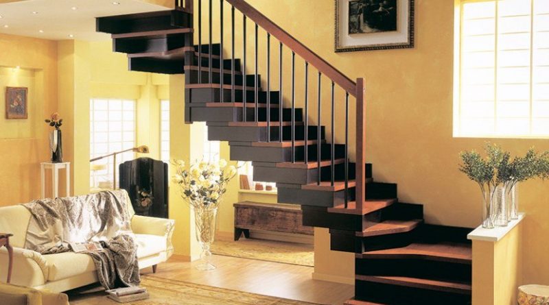 Как сделать двухмаршевую лестницу: виды конструкции, расчет и монтаж в фото