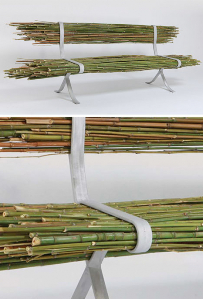 Скамья из бамбука в фото
