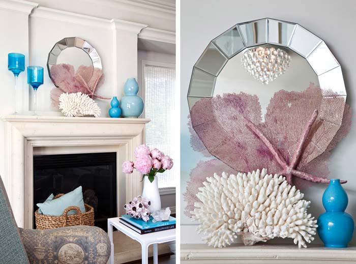 Дизайн гостиной комнаты с деталями бирюзового и малинового цветов в фото