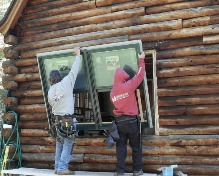 Установка и отделка пластиковых окон в деревянном доме в фото