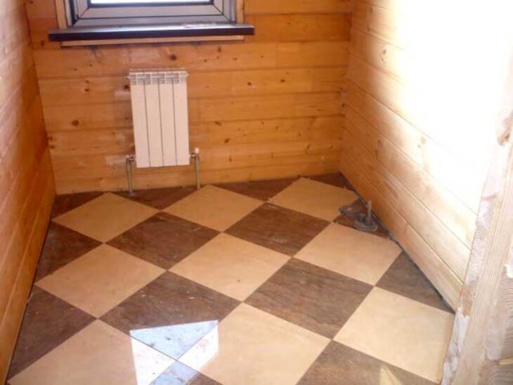 Использование плитки в деревянном доме: монтаж своими руками в фото