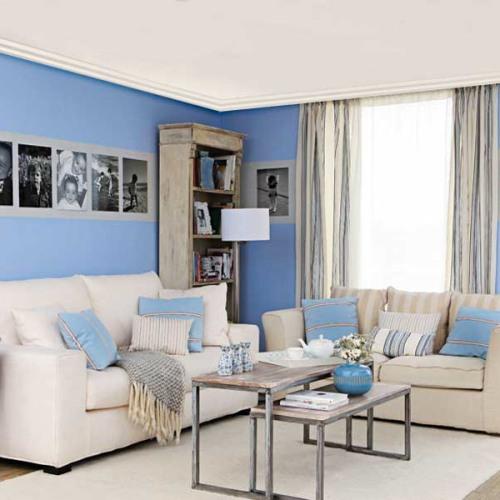 Интерьер гостиной в синем цвете в фото