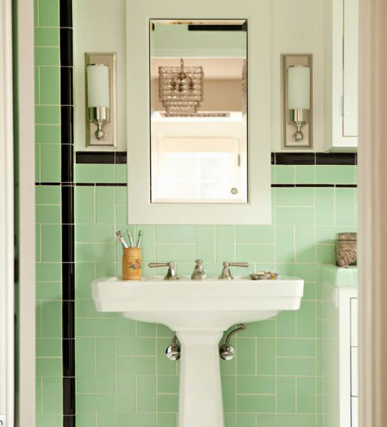 Зеленая ванная в фото