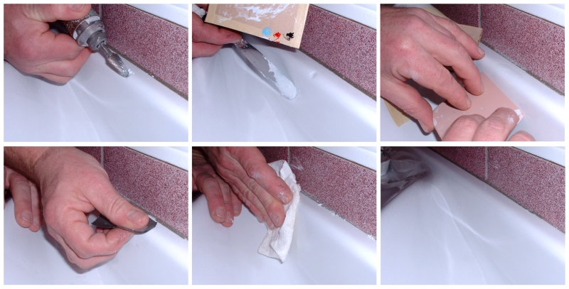 Как отреставрировать дефекты эмалированной поверхности на ванне? в фото
