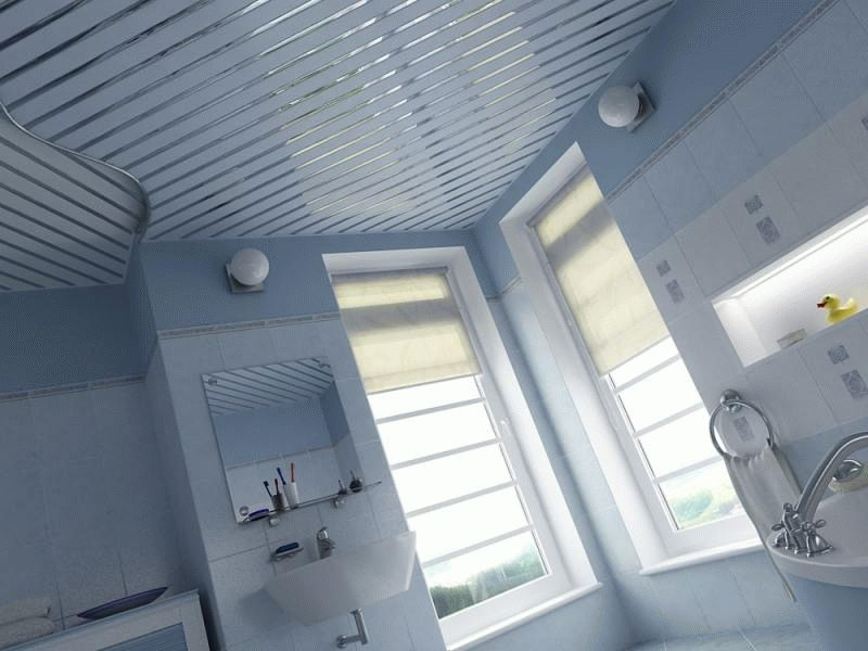 Отделка потолка в ванной комнате: разнообразие вариантов в фото