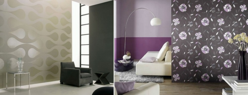 Модные обои в зале: фото в квартире, комбинированные варианты в фото