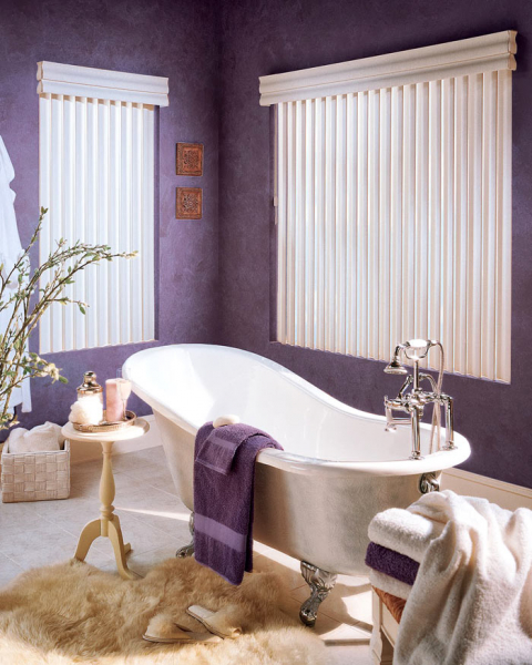 Фиолетовый цвет в дизайне ванной комнаты в фото