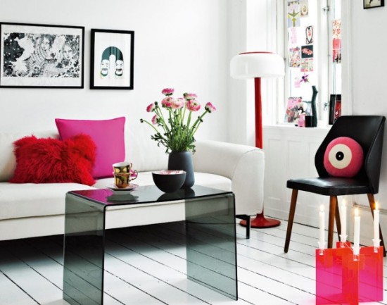 Современный шик дизайна интерьера в розовом цвете от Laura Terp Hansen в фото