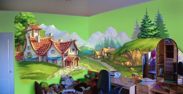 Рисунки на стенах – идеальное оформление детской комнаты в фото