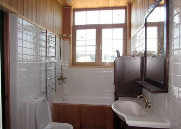 Как сделать ванную в деревянном доме в фото