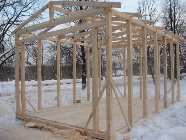 Строим качественный деревянный каркасный гараж в фото