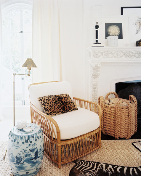Плетеная мебель в интерьере в фото
