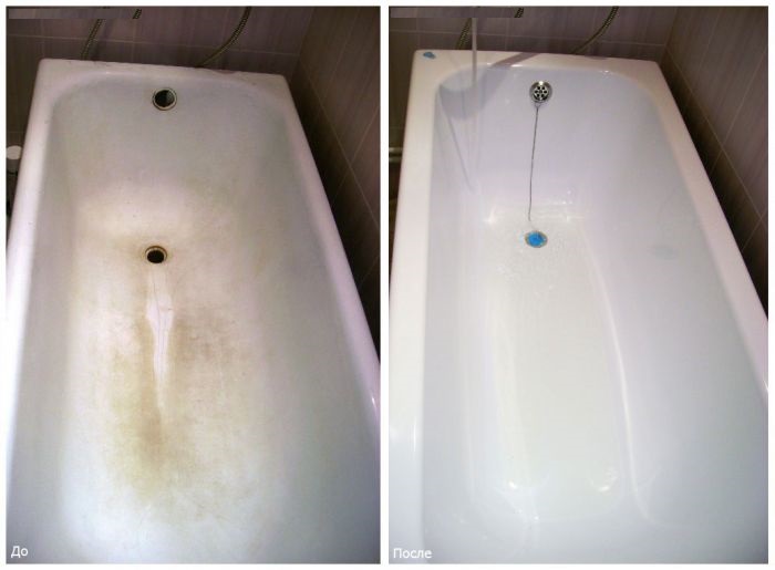 Как заменить покрытие ванны при помощи акрила? в фото