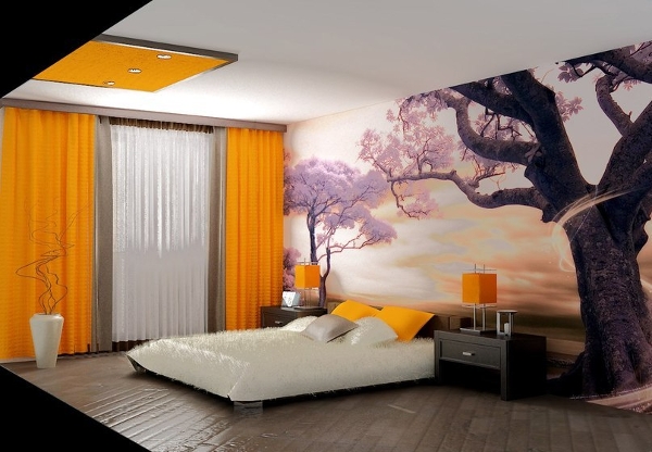 Отделка стен в спальне своими руками: отделка деревом, обоями, гипсокартоном (фото) в фото