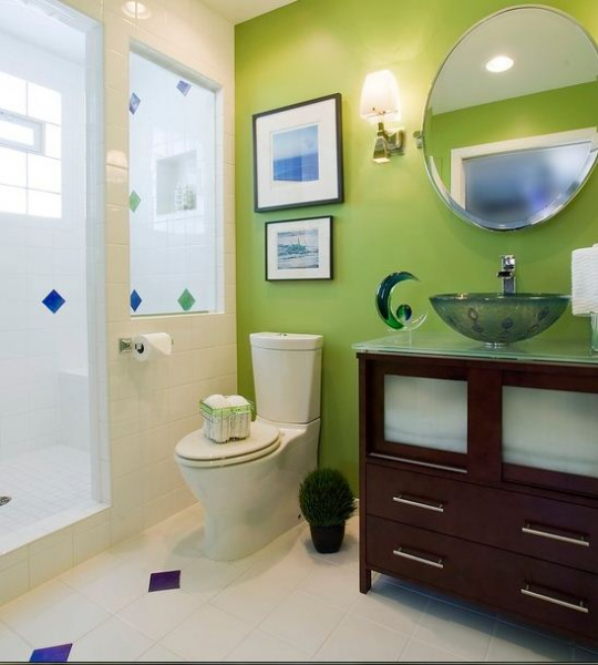 Зеленая ванная в фото