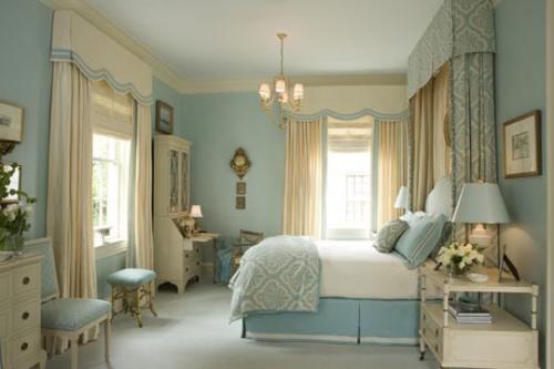 Спальня голубого цвета в фото