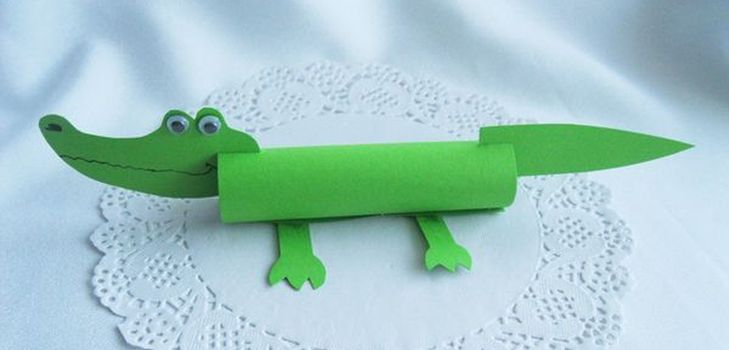 Поделка крокодил из бумаги: схема оригами для детей в фото