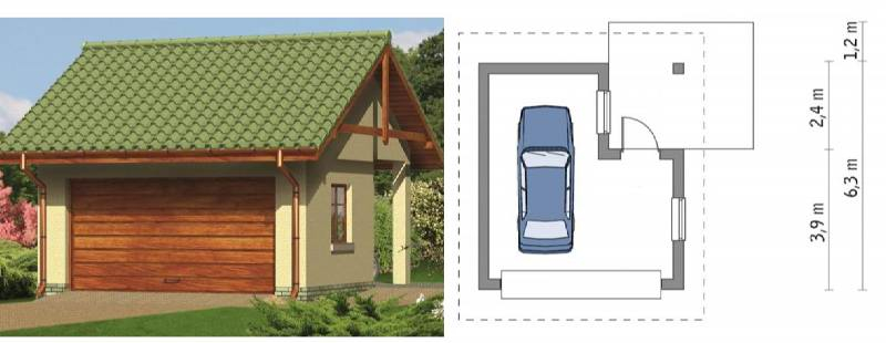 Проекты гаражей из пеноблоков – планируем дом для автомобиля в фото
