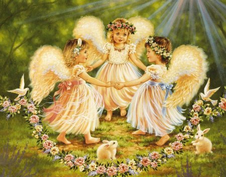 Схема вышивки крестом: «три ангелочка» скачать бесплатно в фото