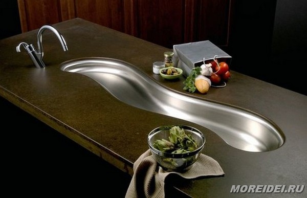 Креативный дизайн раковин на кухне — 15 фото в фото