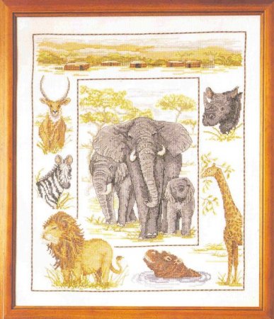 Схема вышивки крестом: «разные животные африки» скачать бесплатно в фото