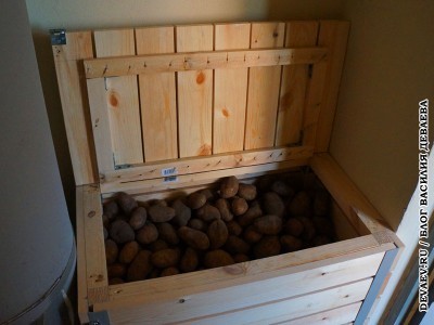 Самодельный ящик для хранения картофеля, сделанный своими руками в фото