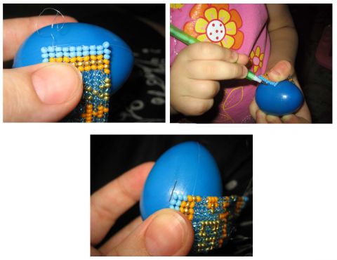 МК по оплетению пасхального яйца бисером в технике ручного ткачества в фото