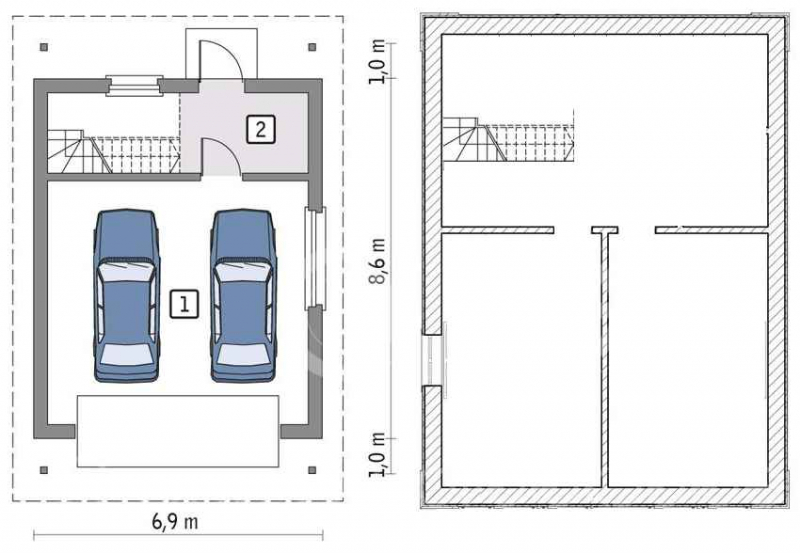 Проекты гаражей с подвалом и мансардой для рационального использования площади участка в фото