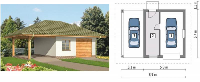 Проекты гаражей из пеноблоков – планируем дом для автомобиля в фото