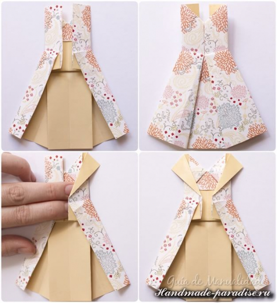 Платье из бумаги в технике оригами в фото