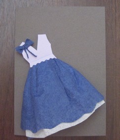 Платье из салфетки для открытки: аппликация в технике скрапбукинг в фото