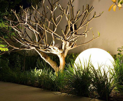 Светильник-шар для освещения вашего сада в фото