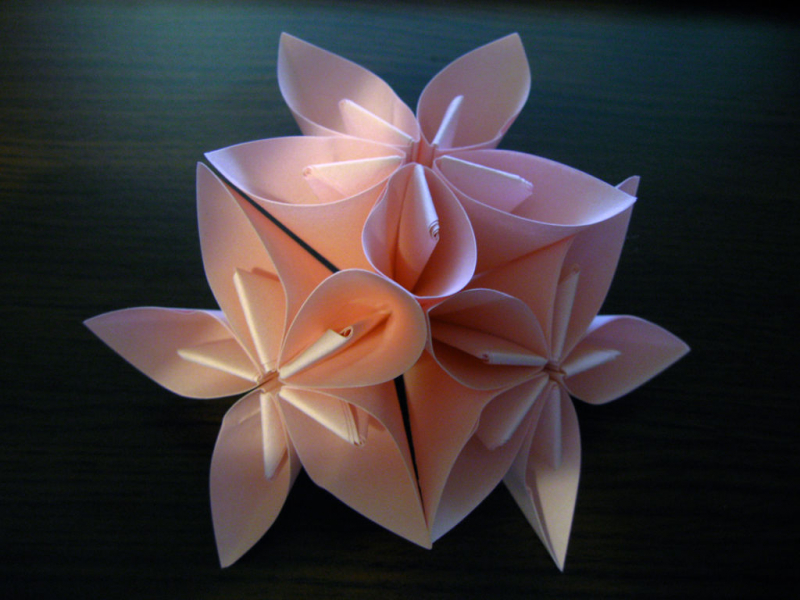 Цветочный шар — оригами в фото