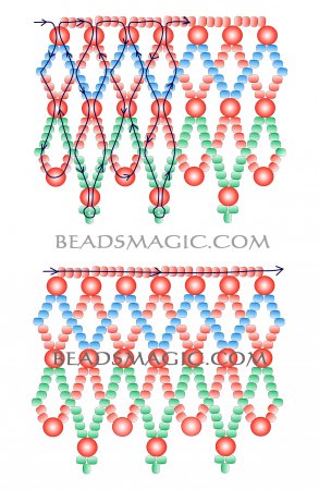 Схема плетения из бисера ожерелья «Russo» в фото