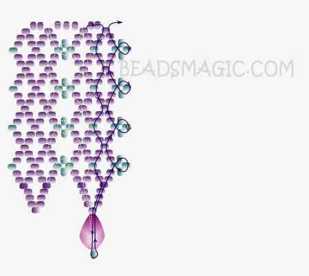 Схема плетения из бисера ожерелья «Violet» в фото