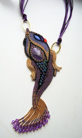 Схема плетения из бисера ожерелья «рыба» от  Jrisska в фото