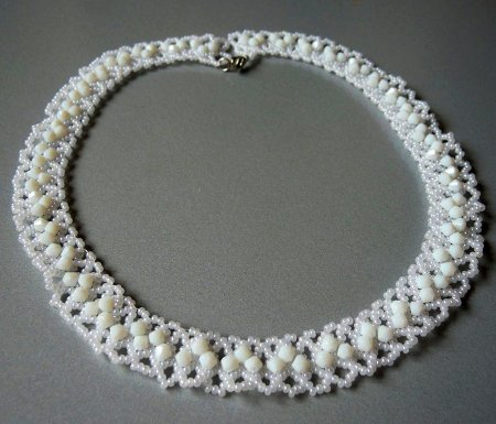 Схема плетения из бисера ожерелья «MATILDE» в фото