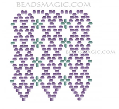 Схема плетения из бисера ожерелья «Беатрис» в фото