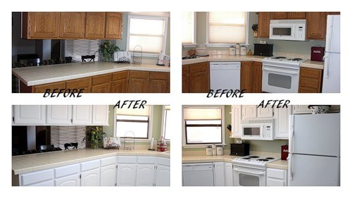 Кухня до и после покраски в фото