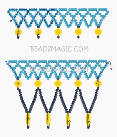 Схема плетения из бисера ожерелья «Дженни» в фото