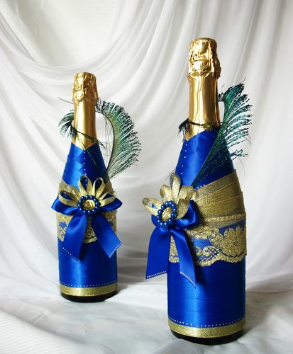 Оформление шампанского на свадьбу: мастер-класс с фото и видео в фото