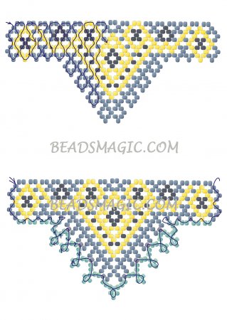 Схема плетения из бисера ожерелье Султана в фото