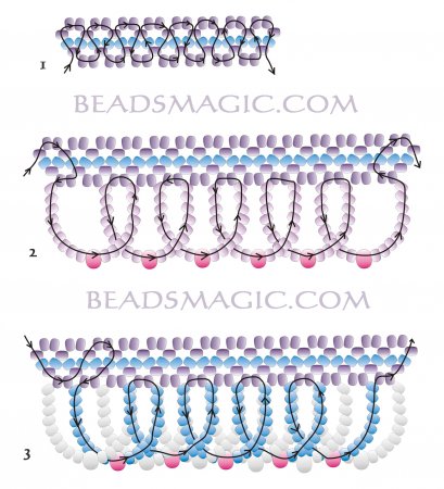 Схема плетения из бисера ожерелья «Ирландия» в фото
