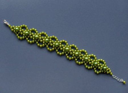 Схема плетения из бисера браслета «Lime» в фото