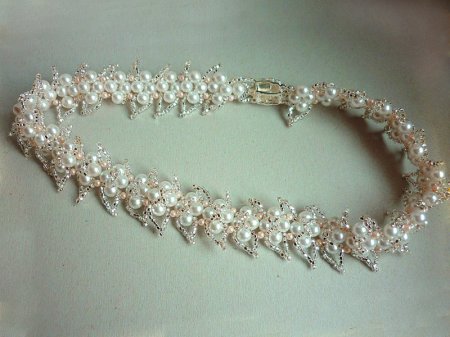 Схема плетения из бисера ожерелья «День свадьбы» в фото