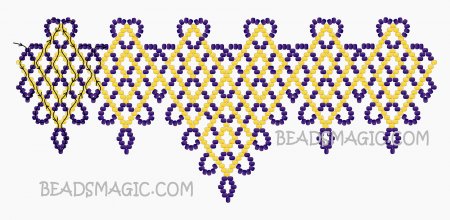 Схема плетения из бисера ожерелья «Греция» в фото