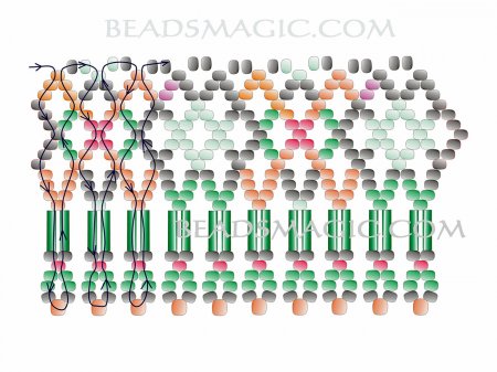 Схема плетения из бисера ожерелья «Иванка» в фото