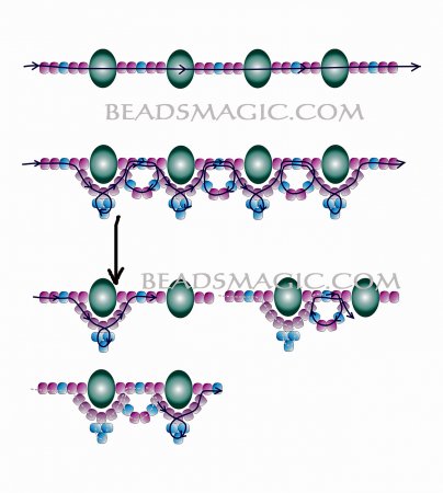 Схема плетения из бисера ожерелья «Faberge» в фото