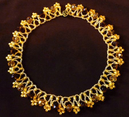 Схема плетения из бисера ожерелья «Сhampagne» в фото