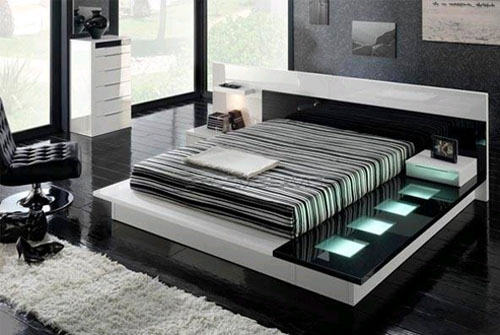Спальня в стиле хай-тек: высокие технологии на службе комфорта в фото